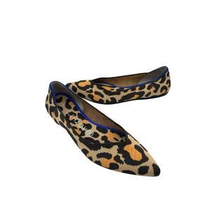 RARE Rothy's The Point  Pointed BIG Cat Leopard 
Ballet Flats Women’s size 7.5